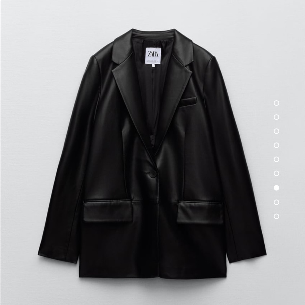 Zara black faux leather jacket